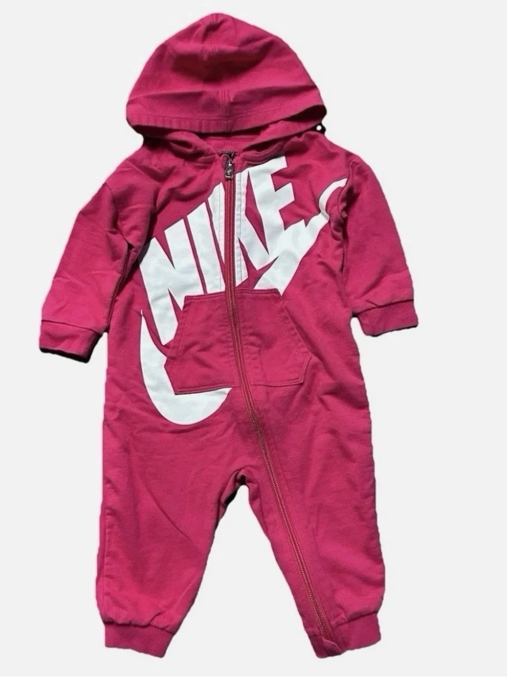 Nike Baby Girl Hot Pink Zippered One Piece Size 6-9 Months
